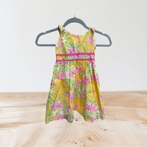 Lilly Pulitzer Yellow and Pink Floral Kids Dress